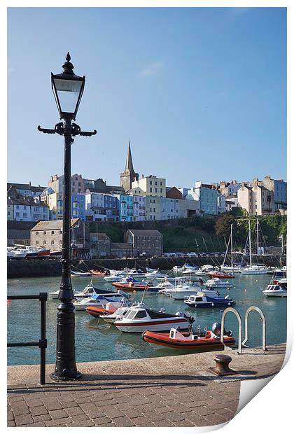Boats in Tenby Harbour. Wales, UK. Print by Liam Grant