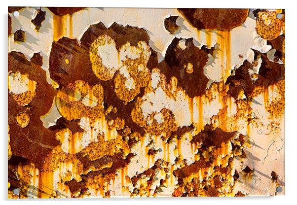  Peeling paint on rust. Acrylic by David Hare