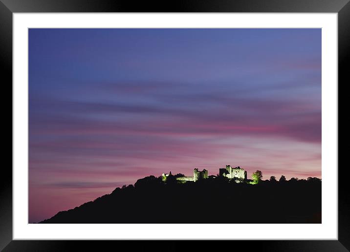Llansteffan Castle at twilight. Wales, UK. Framed Mounted Print by Liam Grant