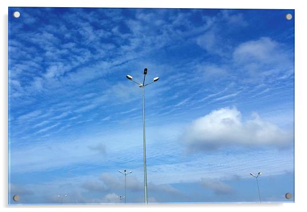  Lamps under  the blue sky Acrylic by Marinela Feier