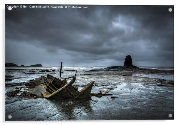  Saltwick Bay Wreck Acrylic by Neil Cameron