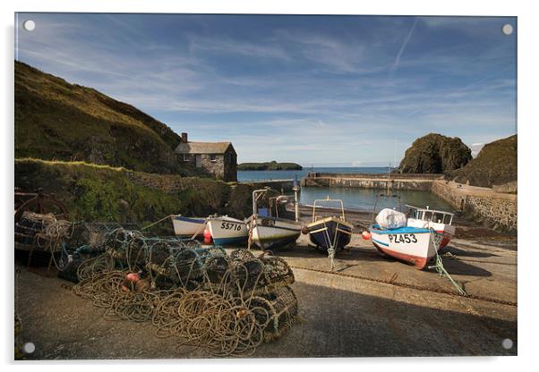  Mullion cove harbour Acrylic by Eddie John