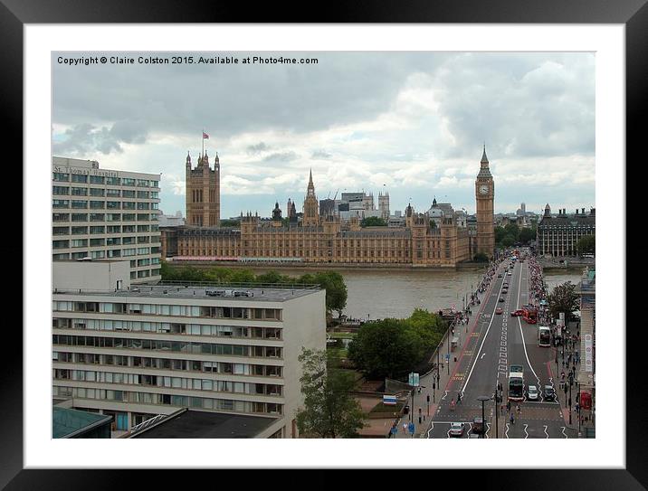  Houses of Parliament from Park Plaza hotel Framed Mounted Print by Claire Colston