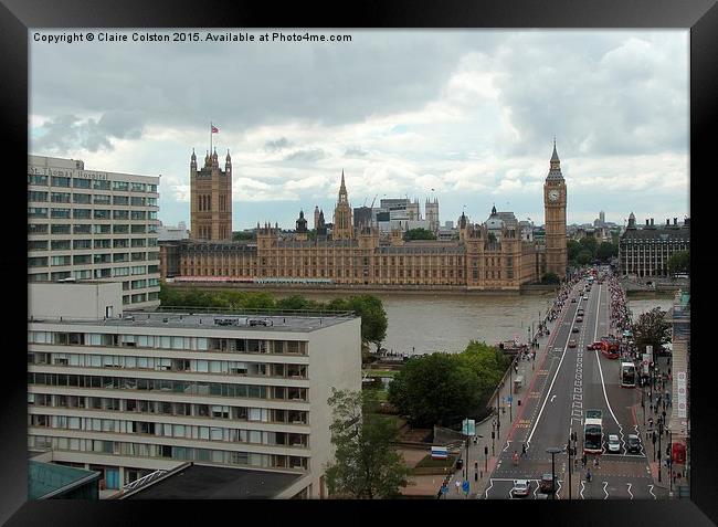  Houses of Parliament from Park Plaza hotel Framed Print by Claire Colston