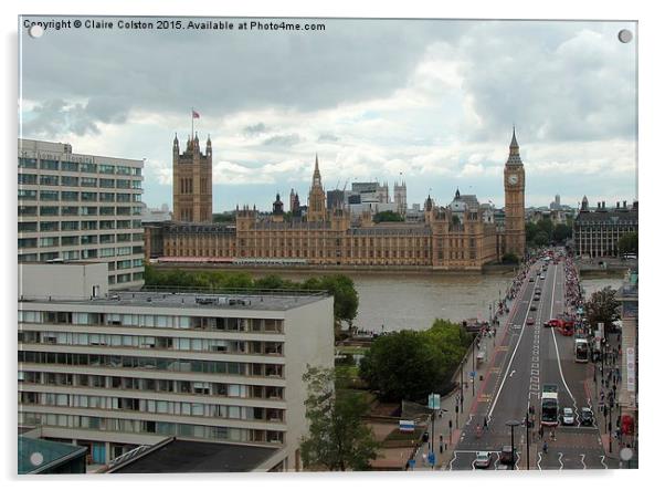  Houses of Parliament from Park Plaza hotel Acrylic by Claire Colston