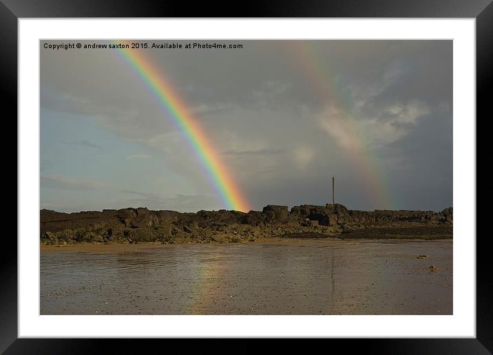  DOUBLE RAINBOW  Framed Mounted Print by andrew saxton