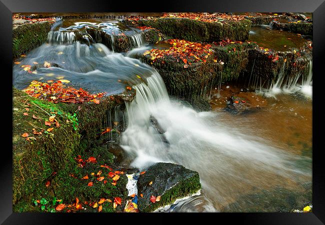  AUTUMN WATERFALLS Framed Print by andrew saxton