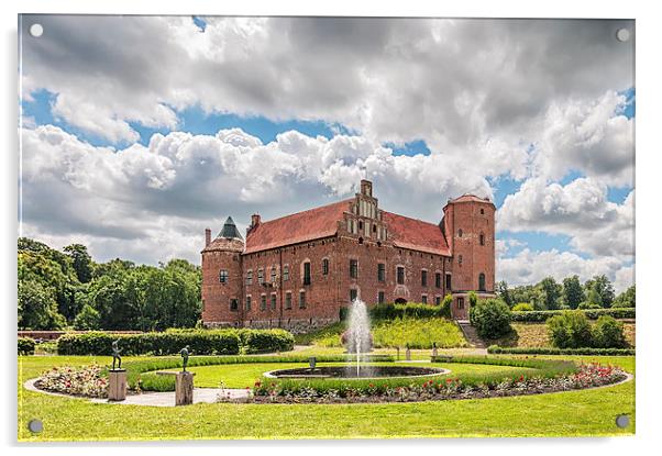 Torups Slott with fountain Acrylic by Antony McAulay