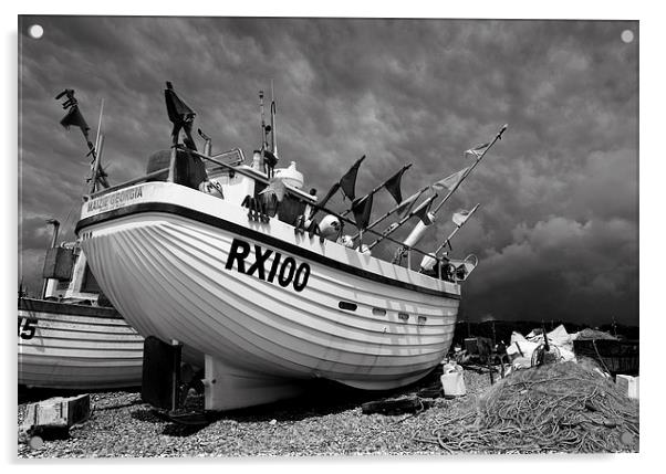  Hastings fishing boat Acrylic by Tony Bates