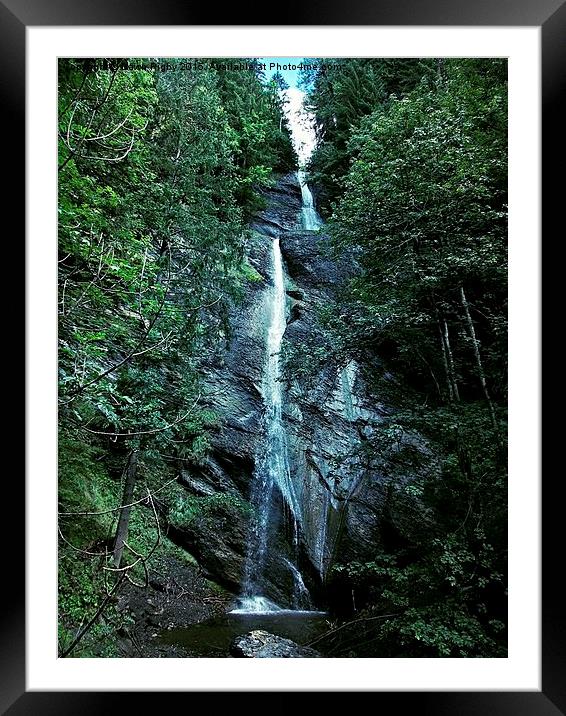  Waterfall at the Eiger, Switzerland.  Framed Mounted Print by Dawn Rigby