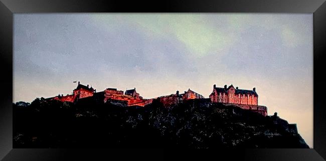  edinburgh castle-dusk Framed Print by dale rys (LP)