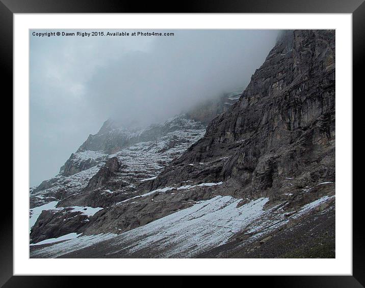  The Eiger, Switzerland, looking back at 1st pilla Framed Mounted Print by Dawn Rigby