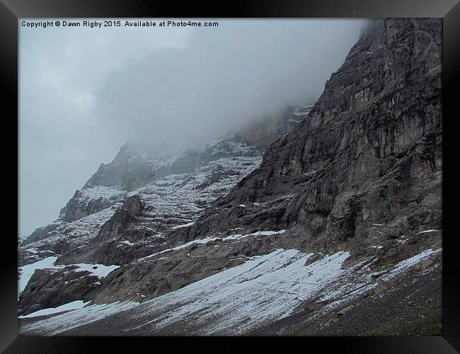  The Eiger, Switzerland, looking back at 1st pilla Framed Print by Dawn Rigby