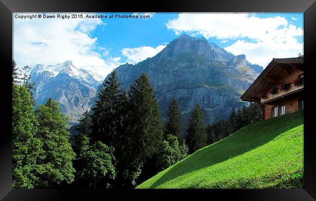  Wetterhorn and Schreckhorn, Switzerland Framed Print by Dawn Rigby