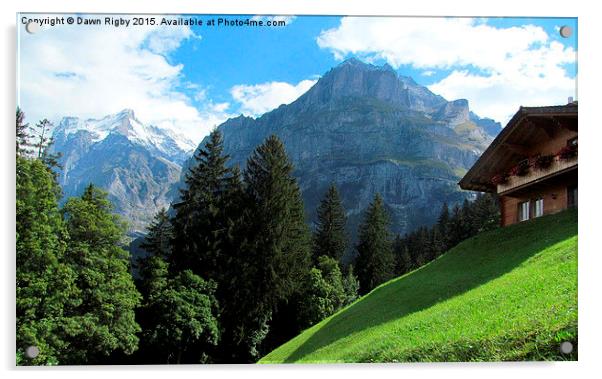  Wetterhorn and Schreckhorn, Switzerland Acrylic by Dawn Rigby