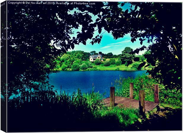  house on the lake Canvas Print by Derrick Fox Lomax