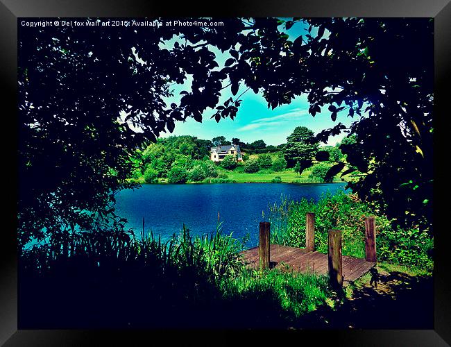  house on the lake Framed Print by Derrick Fox Lomax