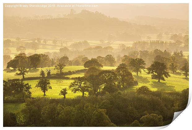  Autumn light on Welsh Countryside Print by Izzy Standbridge