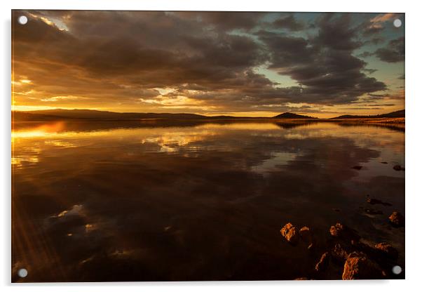  Sunset Big Lake AZ Acrylic by Chris Pickett