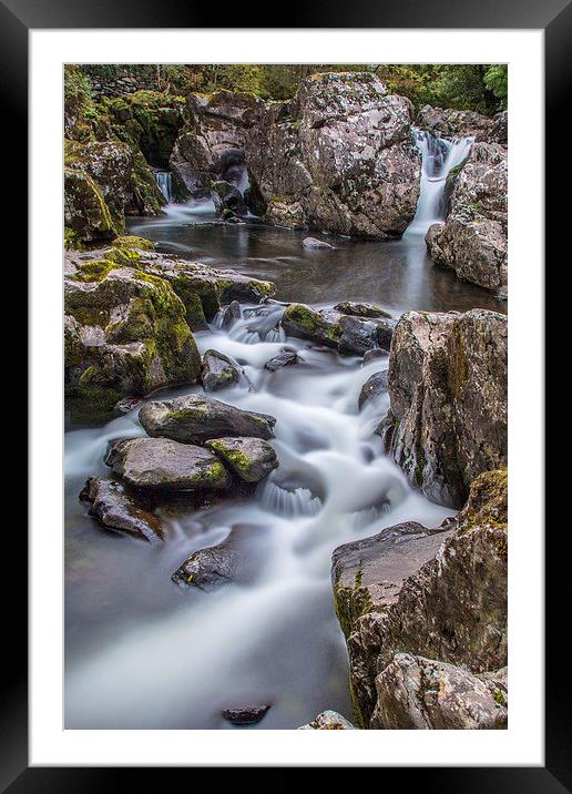  Water Cascade Framed Mounted Print by Chris Evans