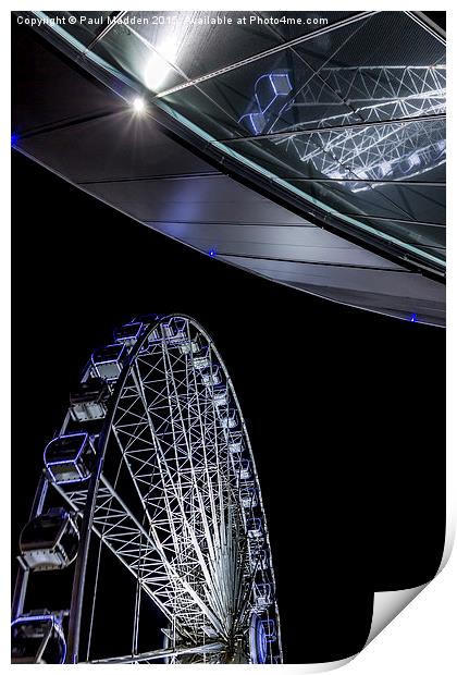 Liverpool Wheel and Arena Print by Paul Madden