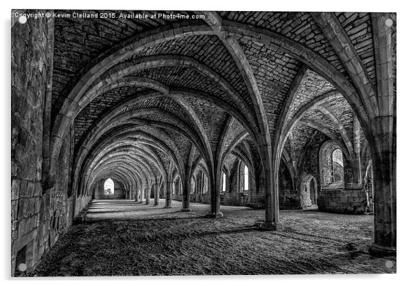  Fountains Abbey Acrylic by Kevin Clelland