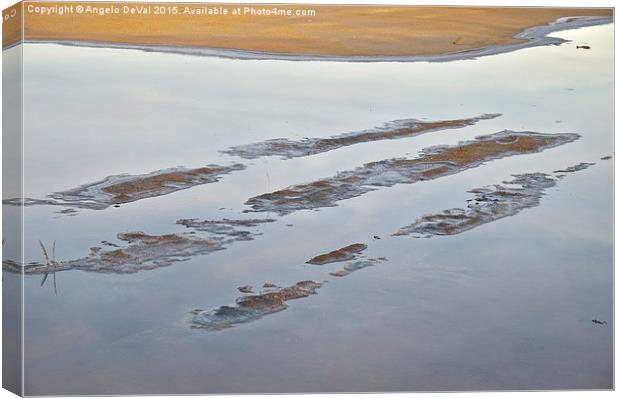 Dried salt evaporation pond  Canvas Print by Angelo DeVal
