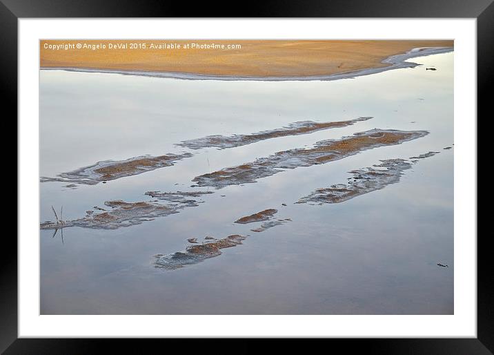 Dried salt evaporation pond  Framed Mounted Print by Angelo DeVal