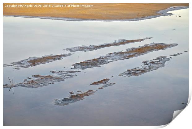 Dried salt evaporation pond  Print by Angelo DeVal