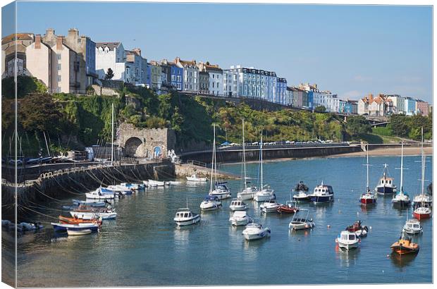 Boats in Tenby Harbour. Wales, UK. Canvas Print by Liam Grant