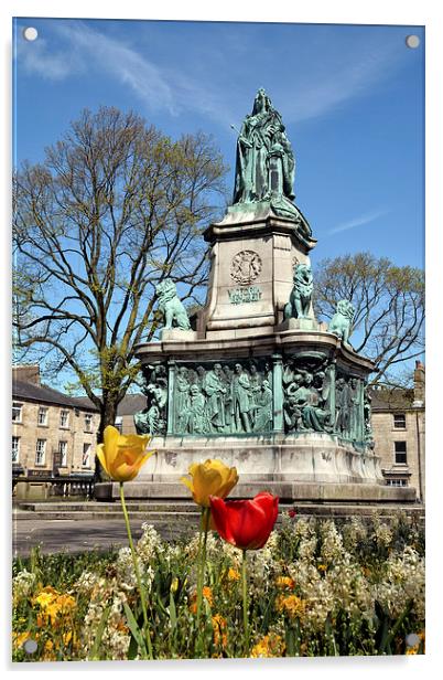 The Queen Victoria Memorial in Lancaster Acrylic by Gary Kenyon