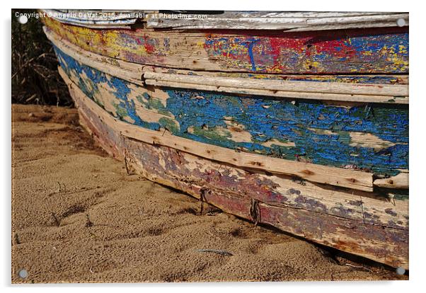 Weathered Fishing Boat Resting on the Sand Acrylic by Angelo DeVal