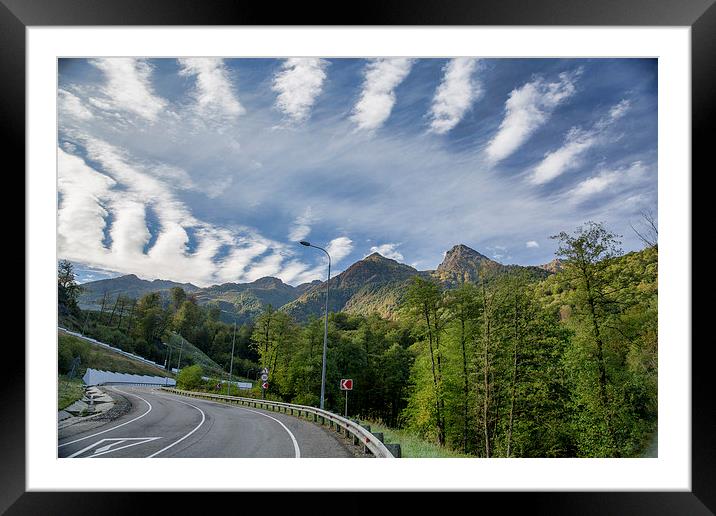 Road to the sky. Krasnaya Polyana. Big Sochi Framed Mounted Print by Vladimir Sidoropolev