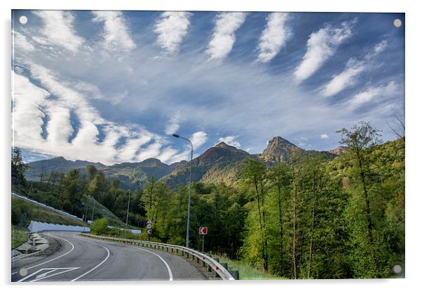 Road to the sky. Krasnaya Polyana. Big Sochi Acrylic by Vladimir Sidoropolev