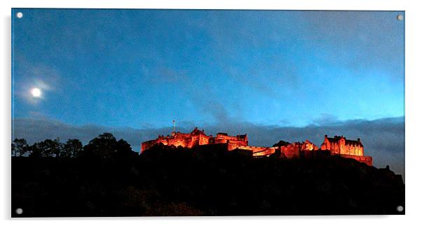  edinburgh castle-dusk  Acrylic by dale rys (LP)