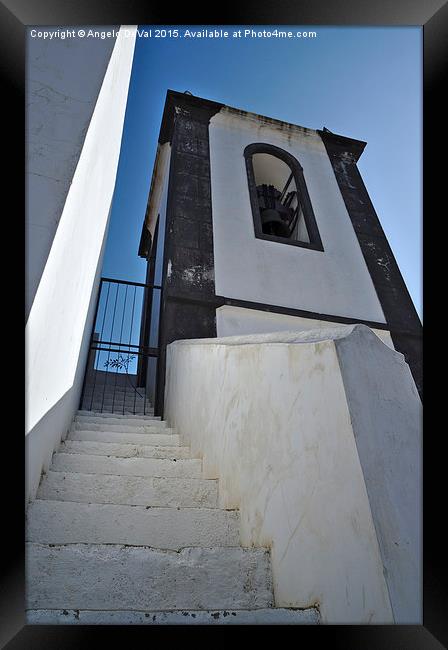 Stairs to Bell Tower in Algarve Portugal  Framed Print by Angelo DeVal