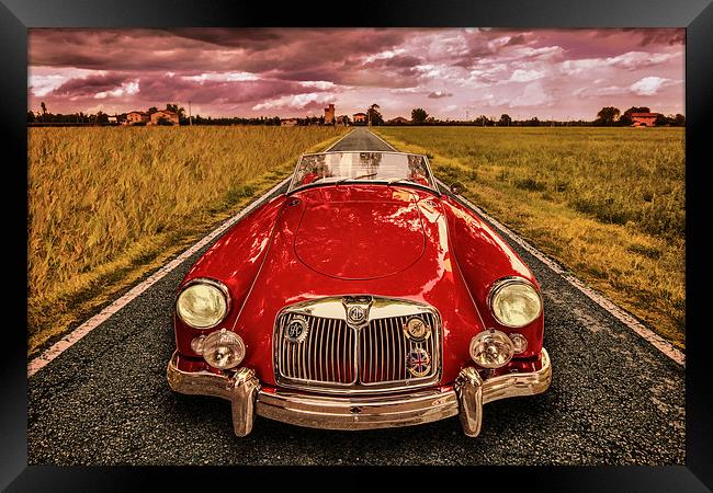  MG A red Framed Print by Guido Parmiggiani