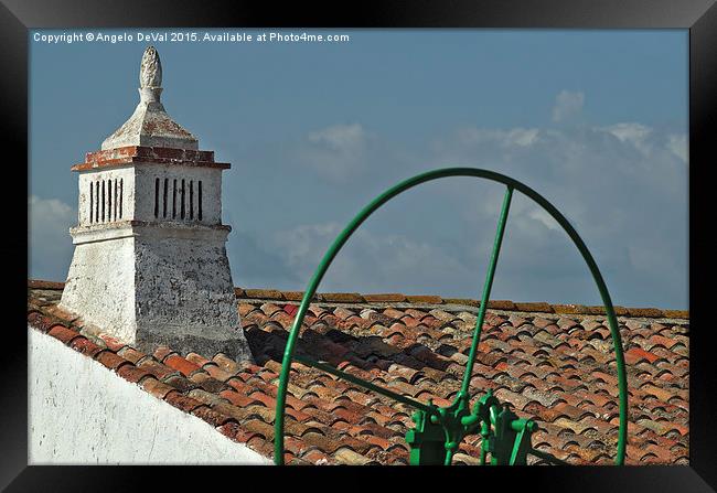 Old chimney and water pump. Algarve Portugal  Framed Print by Angelo DeVal