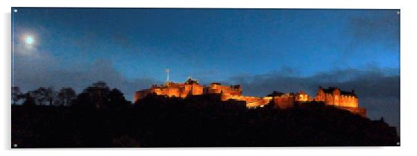 edinburgh castle-dusk  Acrylic by dale rys (LP)