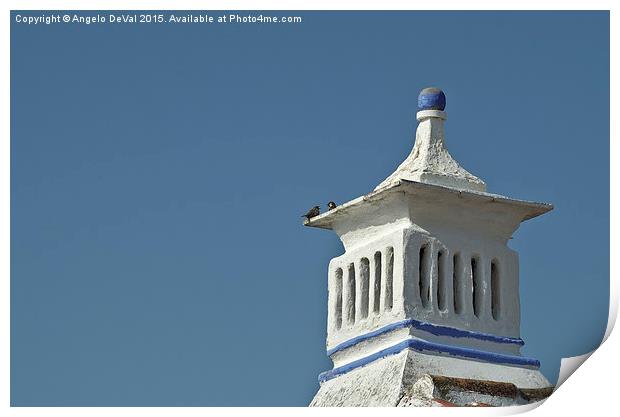 Bird talk on a chimney in Algarve Print by Angelo DeVal