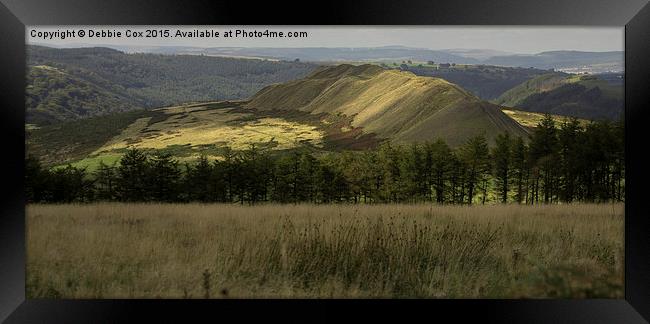 The view from the summit of Machen mountain Framed Print by Debbie Cox