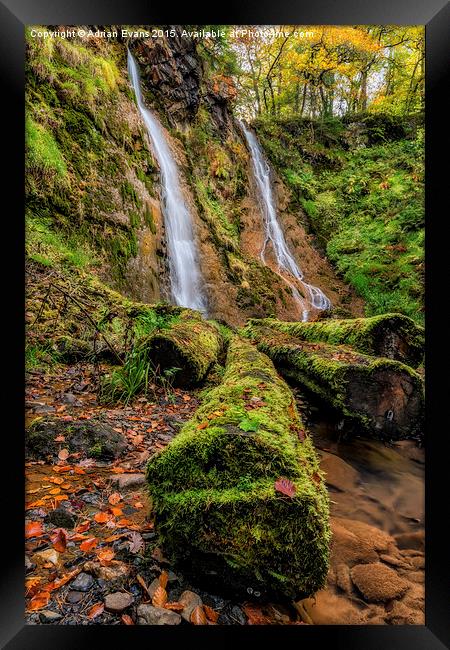 Grey Mares Tail Waterfall Framed Print by Adrian Evans