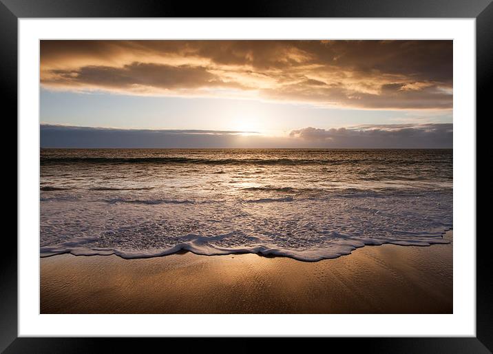  Sunset at Fistral beach, Cornwall Framed Mounted Print by Andrew Kearton