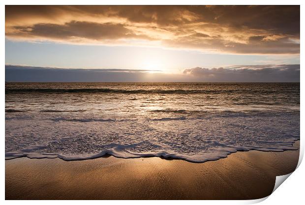  Sunset at Fistral beach, Cornwall Print by Andrew Kearton