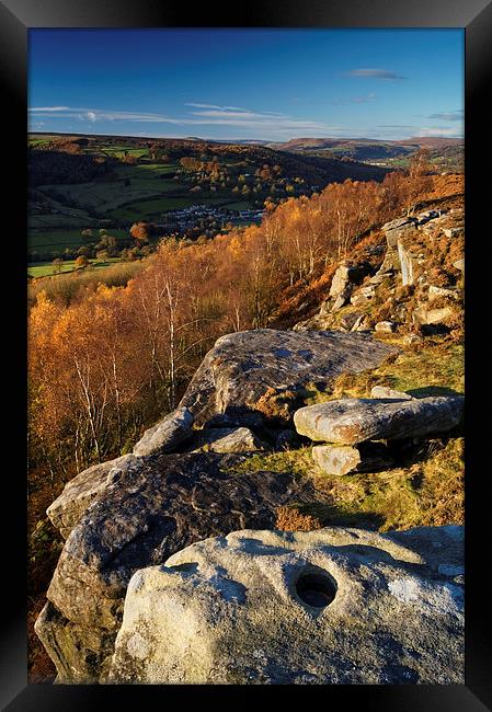 Froggatt Edge View  Framed Print by Darren Galpin