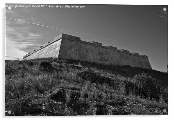 Corner of Saint Sebastian Fort in Castro Marim  Acrylic by Angelo DeVal