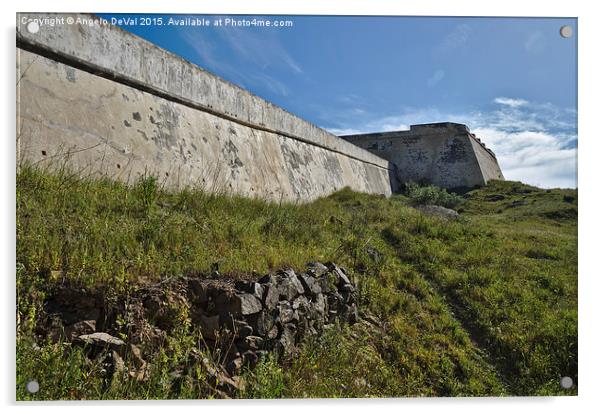 Saint Sebastian Fort wall in Portugal  Acrylic by Angelo DeVal