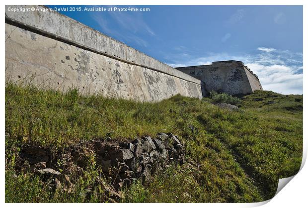 Saint Sebastian Fort wall in Portugal  Print by Angelo DeVal