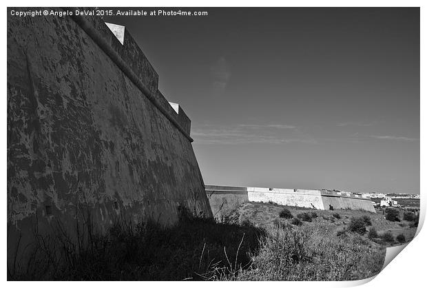 Walls of Saint Sebastian Fort in Castro Marim Print by Angelo DeVal