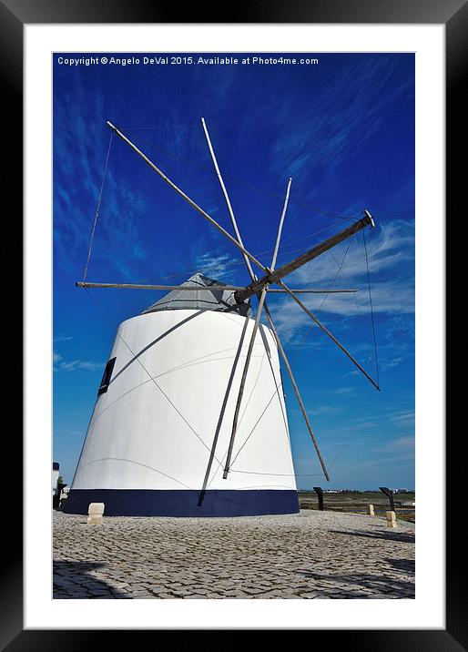 Antique windmill in Castro Marim  Framed Mounted Print by Angelo DeVal